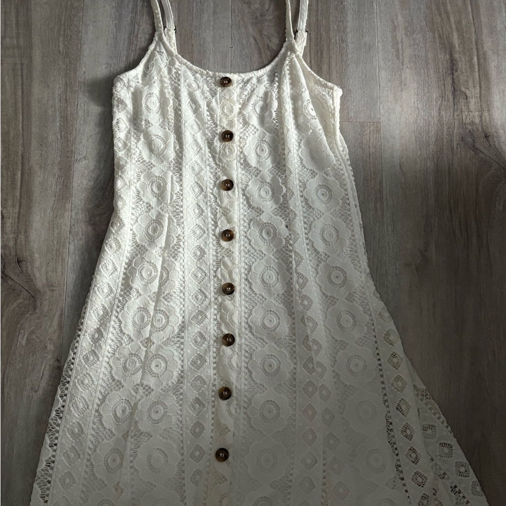Aeropostale Cream Lace Midi Dress